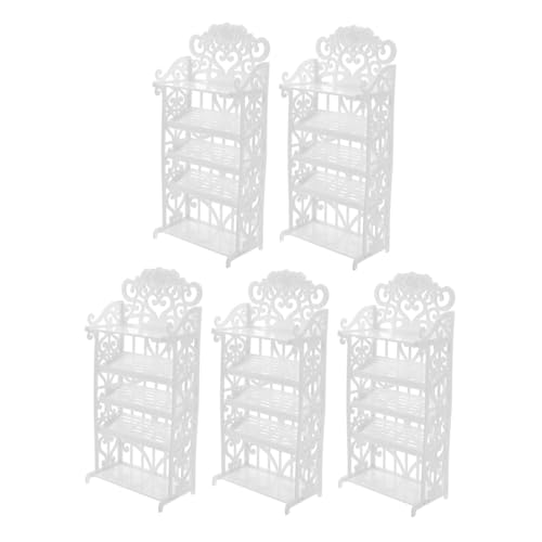 Abaodam 5 Stück Teiliges Puppenschuhregal Miniatur Möbel Zubehör Hohl Vintage Schrank für Mädchen Puppen Hohe Absätze Sandalen Organizer Spielset von Abaodam