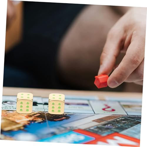 Abaodam 5 Stück Teiliges Seitige Metall Würfel Goldfarben mit Leuchteffekt Kleine Zahlenwürfel für Brettspiele Partydeko und Lernspiele Robustes Ersatzspielzubehör für Zuhause und Bar von Abaodam