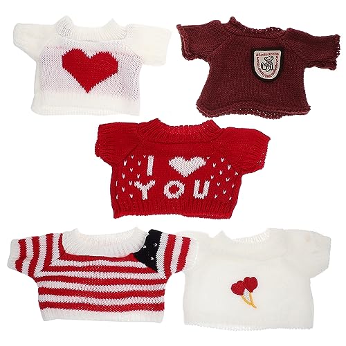 Abaodam 5 Stück Teiliges Wiederverwendbarer Puppenpullover mit Niedlichen Bärenmotiven Atmungsaktive Handgefertigte Strickkleidung für Puppen Weiche Langlebige Stoffbekleidung als Abaodam 5 Stück Teiliges Wiederverwendbarer Puppenpullover mit Niedlichen Bärenmotiven Atmungsaktive Handgefertigte Strickkleidung für Puppen Weiche Langlebige Stoffbekleidung als von Abaodam