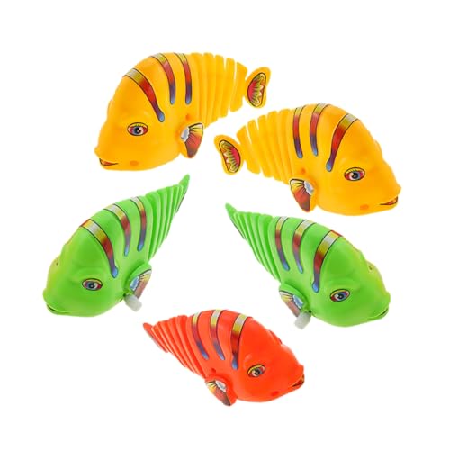 Abaodam 5 Stück Teiliges Wind Up Fischspielzeug aus Kunststoff Lustige Schwimmende Spielzeuge für Pool Badespaß für Wasserbad ohne Batterien für Partys Zufällige Farbe von Abaodam