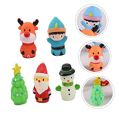 Abaodam 5 Stück Weihnachtsfingerpuppe kinderbeschäftigung Party mitgebsel fingerpuppen-Set Fingerpuppen Set Fingerspielzeug für im Vorschulalter Kieselgel von Abaodam