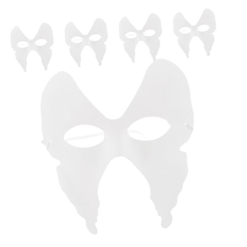 Abaodam 5stücke Weiße Halbgesichts Papiermaske Für Karneval Und Maskenball Leichte Und Bequeme Maske Für Halloween Für Kostümpartys Und Kreative Anlässe von Abaodam