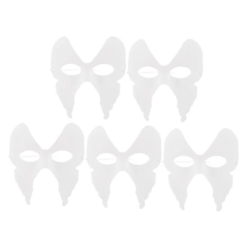 Abaodam 5 Stück Weiße Halbgesichtsmasken Aus Papier Zum Selbermachen Für Karneval Und Partys Masken Leicht Und Bequem Ideal Für Karnevals Und Halloween Themenveranstaltungen von Abaodam