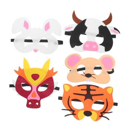Abaodam 5 Stücke Dschungel Party Nette Tier Maske Filz Cosplay Maske Cartoon Tier Kinder Maske Prop Abaodam 5 Stücke Dschungel Party Nette Tier Maske Filz Cosplay Maske Cartoon Tier Kinder Maske Prop von Abaodam