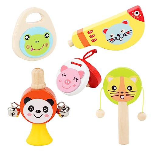 Abaodam 5-teiliges Musikspielzeug Aus Holz – Bezaubernde Schlaginstrumente – Entwicklung Musikalischer Fähigkeiten Und Koordination – Sicher Kompakt Für Kinder von Abaodam