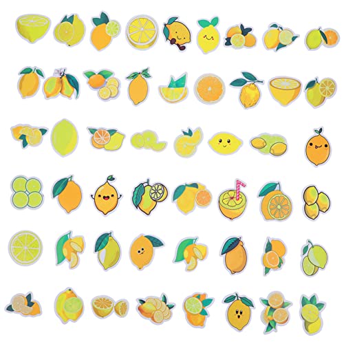 Abaodam 50 Blatt Zitronenaufkleber Aufkleber Für Laptops Computeraufkleber Massenaufkleber Für Jugendliche Zitronen Zur Dekoration Scrapbooking-Aufkleber Dekorationen Yellow Papier von Abaodam