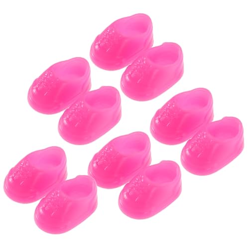 Abaodam 50 Paar Kleine gelbe Ente Mini Finger Schuhe Stuff für Füße Puppenhaus Schuhe Jungen Dusche Spiele Requisitenschuhe Stiefel für Puppen Prinzessin Schuhe Rosy Kunststoff von Abaodam