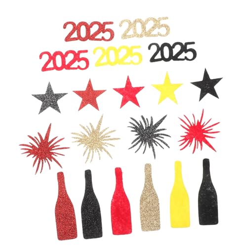 Abaodam 50 Stück 2025 Partydekoration des neuen Jahres party zubehör Konfetti Neujahr Tischschmuck Fotoautomat für die Neujahrsparty Prost auf die Neujahrsdekoration neujahr gefühlt von Abaodam