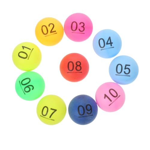Abaodam 50 Stück Bingo-Pingpong-Bälle Nummerierte Bingo-Bälle 1 Bis 50 Tombola-Bälle Mehrfarbig Lotterie-Bälle Spielbälle Bunt von Abaodam