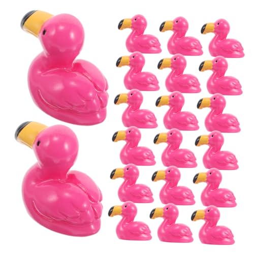 Abaodam 50 Stück Flamingo-Modell Kleine Tierfiguren Simulierte Tiermodelle Süßes Flamingo Miniatur-puppenhauszubehör Mini -tierfiguren Mini-puppenhaus-zubehör Tierfigurenhandwerk Rosy Harz von Abaodam