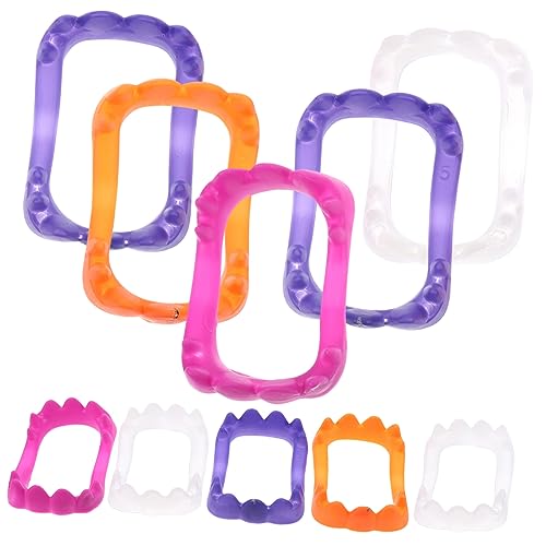 Abaodam 50 Stück Halloween Zähne Lustige Kostümprothese aus Kunststoff für Halloween Partys Bunte Falsche Zähne für Kostüme Gruselige Accessoires für Themenfeiern und Spaß mit Freunden von Abaodam
