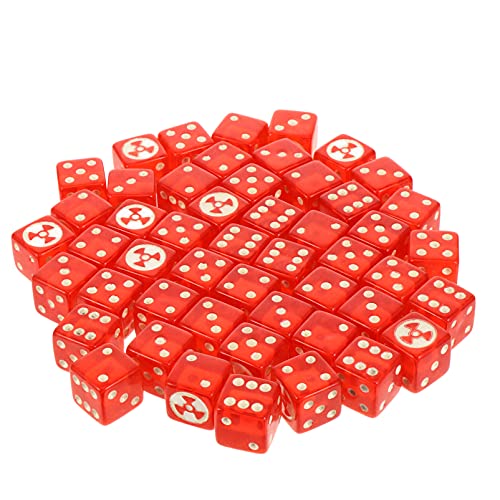 Abaodam 50 Stück Kernflaggenwürfel houseparty spielsachen dice Set boardgame Toys Tischspielwürfel Spiel Würfel Party-Punkt-Würfel Würfel Partyspiel Punktwürfel Acryl rot von Abaodam