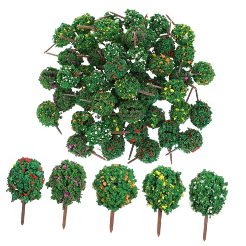 Abaodam 50 Stück Kleine Plastikbäume Miniaturbäume Zum Basteln Realistische Kunstpflanzenmodelle Miniatur Landschaftsmodelle Diorama Zubehör von Abaodam