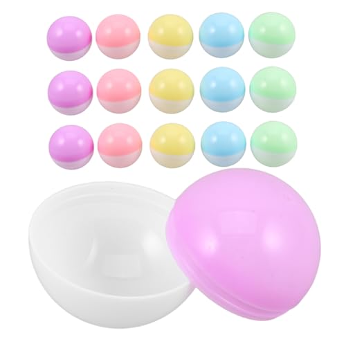 Abaodam 50 Stück Macaron Farbige Runde Kunststoffbehälter Wiederverwendbare Kapseln für Automaten Partydekorationen Diy Süßigkeiten Aufbewahrung von Abaodam