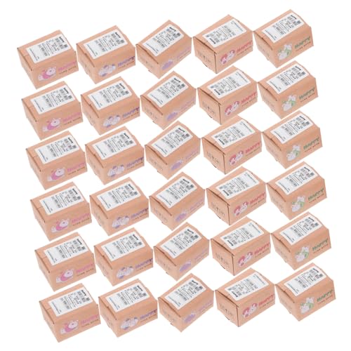 Abaodam 50 Stück Maßstab Realistisch Gestaltete Mini-paketboxen für Puppenhaus Kreative Geschenkverpackung in Fruchtmotiven für Kleine Unternehmen und Dekoration von Abaodam