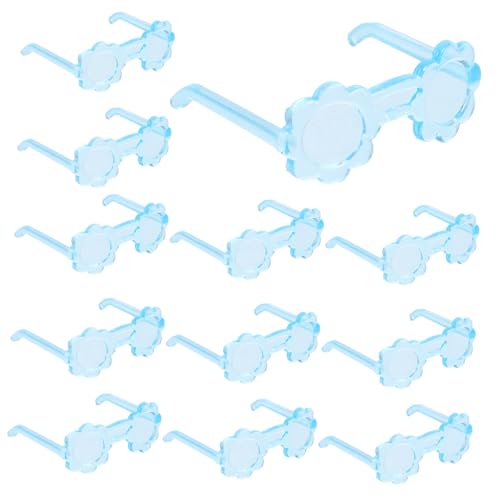 Abaodam 50 Stück Mini-Brille mini Puppenkleidung kleine Brille Dollhouse zubehör Mini-Puppen Puppenhaus winzige Gläser Brille zum Anziehen der Puppe Plastik Sky-Blue von Abaodam