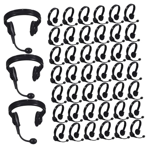 Abaodam 50 Stück Miniatur Mikrofon Headset Zubehör für Puppen DIY Kopfhörer für Puppenhaus Dekorationen Leicht und Langlebig für Kreativ und Praktisch Abaodam 50 Stück Miniatur Mikrofon Headset Zubehör für Puppen DIY Kopfhörer für Puppenhaus Dekorationen Leicht und Langlebig für Kreativ und Praktisch von Abaodam