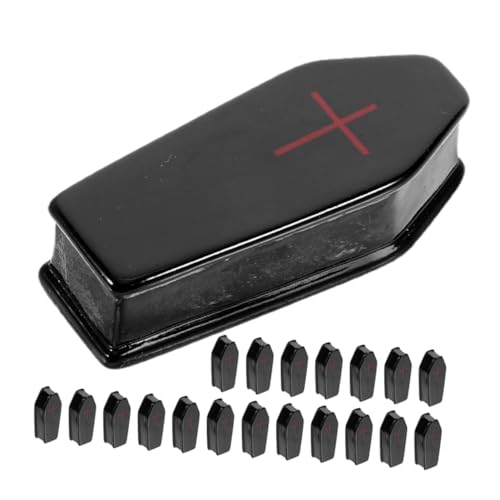 Abaodam 50 Stück Miniatur Sarg Halloween Deko Resin Mini Coffin Ornament für Puppenhaus Mikro Landschaft Festliche Grusel Atmosphäre Party Zubehör von Abaodam