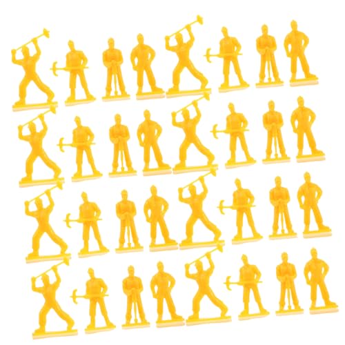 Abaodam 50 Stück Miniaturisierte Arbeiterfiguren aus Umweltfreundlichem Material für Baustellen Themenpartys Sandtisch Zubehör Dekoration von oder Klassenzimmern von Abaodam