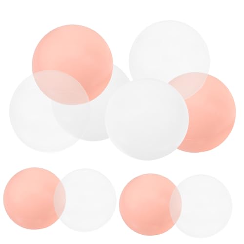 Abaodam 50 Stück Plastikkugeln für Runde Spielbälle Weiß Transparent und Warmpink für Spielzelte und Badewannen Robuste Ocean Balls für Partys und Kreative Spielideen von Abaodam