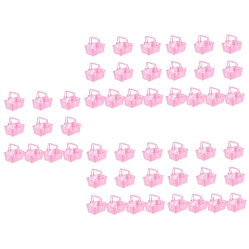 Abaodam 50 Stück Puppen-Einkaufskorb Puppenhauszubehör Spielsets für Kinder Warenkorb Behälter für Partygeschenke Aufbewahrungskorb Mini Körbe Mini-Süßigkeiten-Korb Spielzeug Baby Plastik von Abaodam
