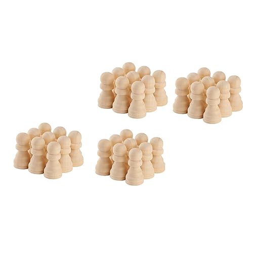 Abaodam Schachfiguren-Set 50-teilig Unbemalte Schachfiguren Aus Holz Handgefertigt Für Jungen Und Mädchen Erwachsene von Abaodam