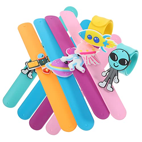 Abaodam 50 Stück Silikon-Schnappring-Armband Cartoon-Slap-Bands Partyzubehör zum Thema Weltraum Kinderspielzeug Spielzeug für Mädchen Spielzeuge Kinder Armband Spielzeug Party-Slap-Bands von Abaodam