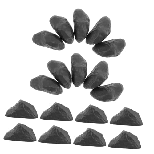 Abaodam 50 Stück Simulierte Steine dekorative Steine Schaumfelsen Terrariumdekor Miniaturfelsen kleine Steine Ziegelmodelle Aquascaping-Felsen Szenenzubehör Geländemodell Plastik Grey von Abaodam