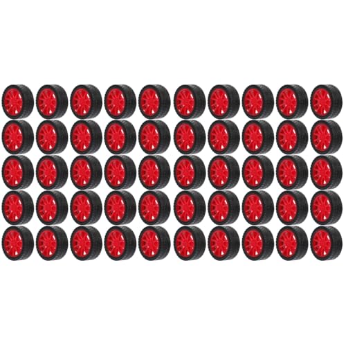 Abaodam 50 Stück Spielzeugautoreifen DIY Montageradersatz Rc Autoräder Gummiräder Ersatzautoräder Multifunktionsautoräder Kinderautoräder Kinderräder Spielzeugauto DIY Räder von Abaodam