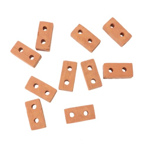 Abaodam 50 Stück Teiliges DIY Miniatur Backstein Simulierte Rote Ziegel mit Löchern Langlebige Sandtisch Bausteine für Kreativen Modellbau Geeignet für Erwachsene von Abaodam