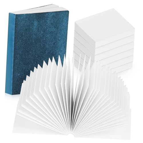 Abaodam 50 Stück Teiliges Miniatur Bücher mit Leeren Seiten Kleine Notizbücher für Puppenhaus Dekoration Kreative Blankobücher zum Bemalen und Basteln Mini Schreibblock für Modellbau von Abaodam