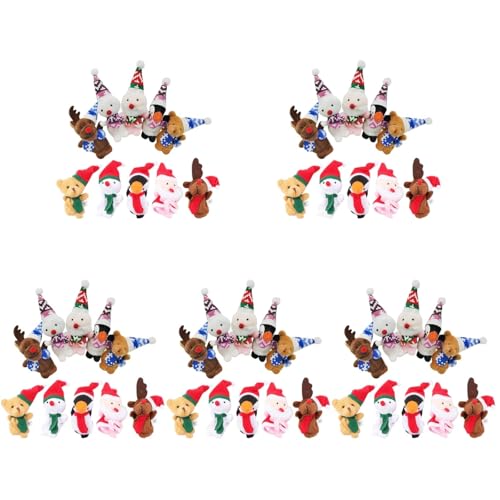 Abaodam 50 Stück Weihnachts Finger Puppen Weihnachtsfingerpuppe Kleinkind Puppen Kinder Christmas Spielzeuge weihnachtsgeschenktüte Spielzeug Fingerpuppen von Abaodam