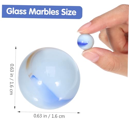 Abaodam 50 Stück Weiße Glas Murmeln mit Muster Glatte Oberfläche ohne Risse Leichte DIY Bastelperlen für Dekorative Glaskugeln für Spiele und Kreative Projekte von Abaodam