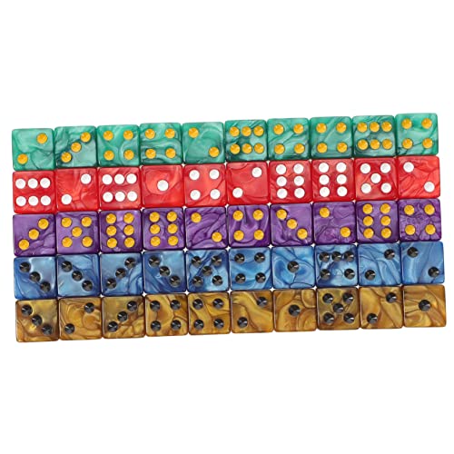 Abaodam Spiel-requisitenwürfel 50-teiliges Zartes Acryl-würfelset Klein Tragbar Sicher Für Jungen Und Mädchen Erwachsene von Abaodam