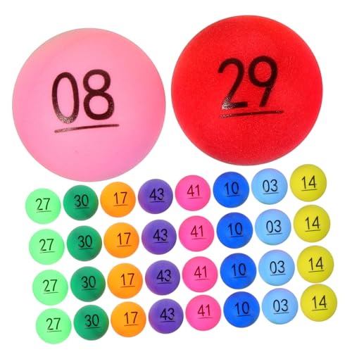 Abaodam 50 Stück Zahlenball 0-50 Nummerierte Kleine Kugeln Bingo-zahlenkugeln Bälle Für Die Heimparty Bälle Für Die Party Pflücken Bunte Pong-bälle Große Gewinnspielkugeln Spielbälle Pp von Abaodam