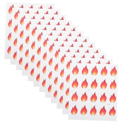 Abaodam Flammen-klebeaufkleber 500 Stück Flammen-/Feuer-Aufkleber Ölbeständig Vielseitig Einsetzbar Dekorative Etiketten Für Küchen Mit Scharfem von Abaodam