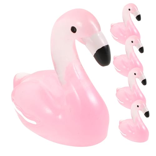 Abaodam 50Stücke Leuchtende Flamingo Figuren Süße Harz Tierdeko für Aquarien und Garten Realistische Flamingo Ornamente für Kreative Vielseitige von Abaodam