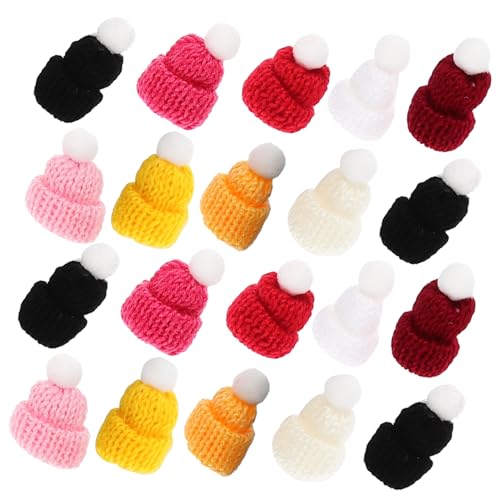Abaodam 50Stücke Mini Strickhüte Bunte Puppenhüte aus Hochwertigem Material für DIY Dekoration Requisiten für Miniaturprojekte und Kreative Bastelideen von Abaodam