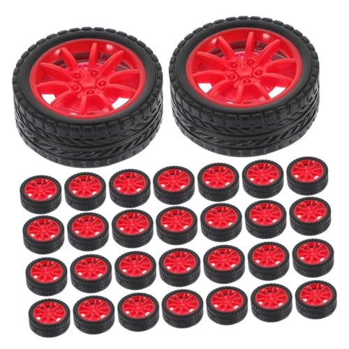 Abaodam 50stücke Spielzeugräder Mit Rundstangenachsen Für Rc-Autos Bauprojekte Und Modelle Zubehör Für Spielzeugräder Und Achsen von Abaodam