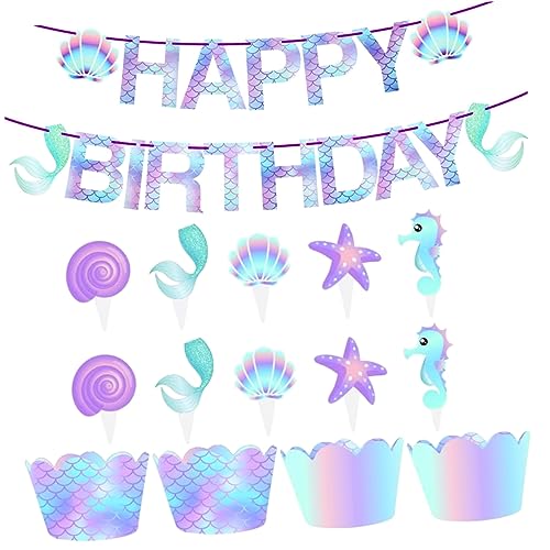 Abaodam Meerjungfrau-verpackungen 51 Stück Meerjungfrau-einsätze für Kuchen -motto-party-dekorationen Abaodam Meerjungfrau-verpackungen 51 Stück Meerjungfrau-einsätze für Kuchen -motto-party-dekorationen von Abaodam