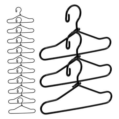 Abaodam 55 Stück Teiliges Mini Puppenkleiderbügel Schwarze Kleine Kleiderbügel Stabile und Formbeständige Puppenkleiderbügel für Puppenschrank und Mini Puppenhaus Praktische Aufbewahrung von Abaodam