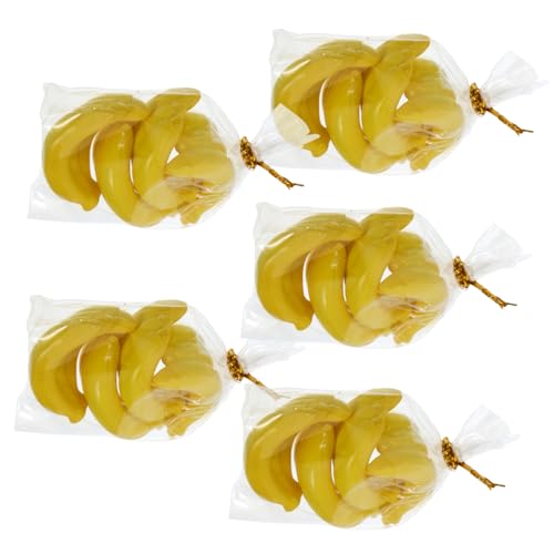 Abaodam 5Bags Miniatur-Bananenmodelle, winziges Obstmodell, Requisite für Puppenhausdekoration, realistische künstliche Mini-Harzfrüchte zum Basteln und Präsentieren von Abaodam