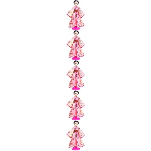 Abaodam 5St Cupcake-Topper zum Geburtstag asiatische Kimonopuppe Puppenkleidung Mädchen Spielzeug Mädchenspielzeug Kinderferiengeschenk Simulationspuppenspielzeug Mini Baby Kostüm Plastik von Abaodam