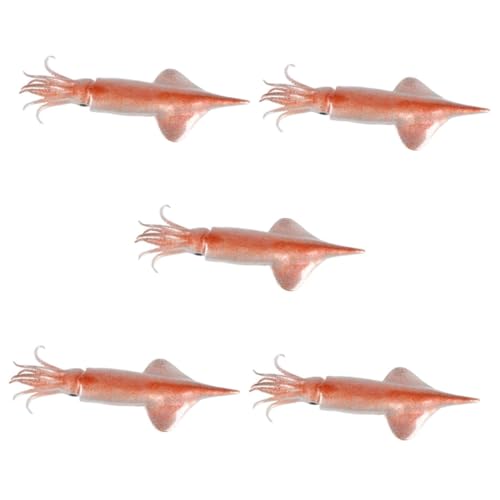 Abaodam Tierfiguren 5St Meeresfrüchte- -Modell Statue Spielzeuge Meerestierfiguren Simulation realistischer Tintenfischfiguren Lebensmittel Puppe ACH Thaddäus Ornamente PVC Rosa von Abaodam