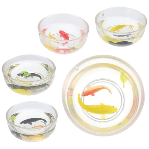 Abaodam 5St Puppenhaus Animal Figures Chaps Goldfish gartenrechen Klamotten Schrank Miniatur Bausatz Qualle Stellen Spielzeugschmuck vor Mini-Hausverzierung Harz von Abaodam