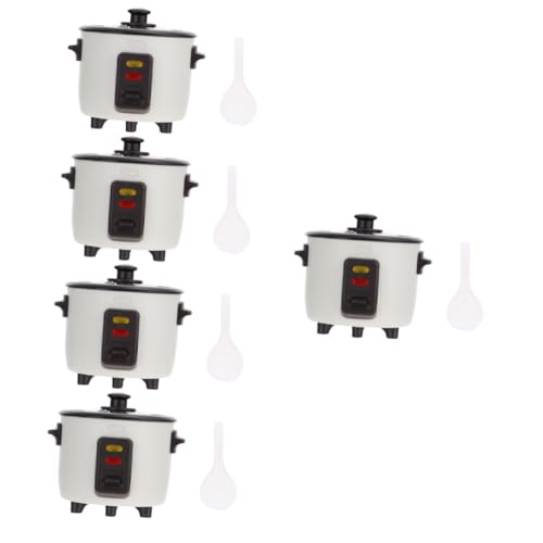 Abaodam 5st Puppenhaus-reiskocher Puppenhaus-küchendekoration Möbel Modell Zubehör Mini-küchenutensilien Puppenhaus-Ornament Mini-küchenzubehör Miniatur Plastik Geschirr Weiß von Abaodam