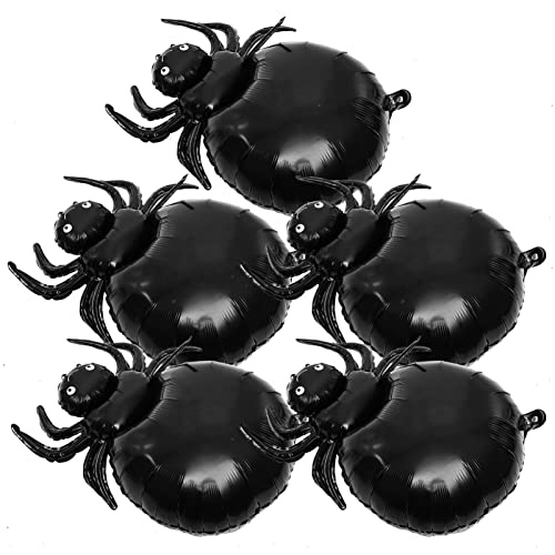 Abaodam 5St Spinnenballon aus Aluminiumfolie sprühen Luft Girlande halloween costume halloween kleidung halloweendeko Fröhliche Halloween-Ballons Party-Layout-Ballon Black von Abaodam