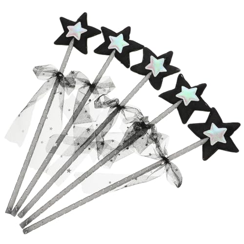 Abaodam 5St Zauberstab Neon basteln Bausatz Fairy Wand für verkleidung spielsachen für dekorative zã¤UNE Feenhaftes Sternförmiger Feenstab Plastik Silver von Abaodam