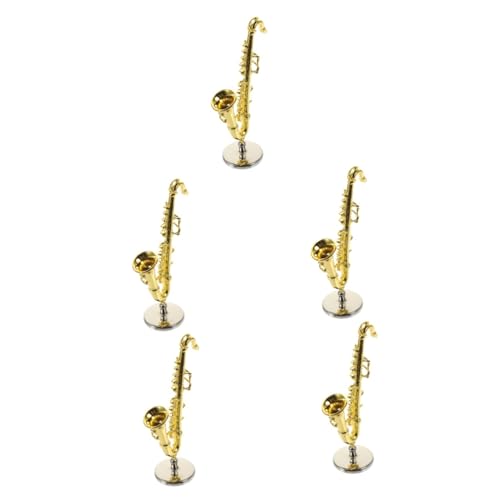 Abaodam 5St Zubehör für Puppenhäuser Alt-Saxophon winzige Musikinstrumente Modelle Kinderspielzeug kleines simuliertes Saxophon Musikalische Verzierung Puppenhaus schmücken vorgeben Mann von Abaodam