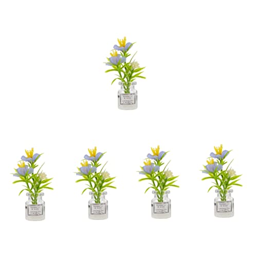 Abaodam 5St simulierte Topfverzierung Mini-Töpfe Blumentöpfe aus Kunststoff kunstpflanze künstliche Pflanzen Anlage Mini-DIY-Bonsai-Modell Mini-Bonsai-Requisite klein Blumentopf Zubehör von Abaodam